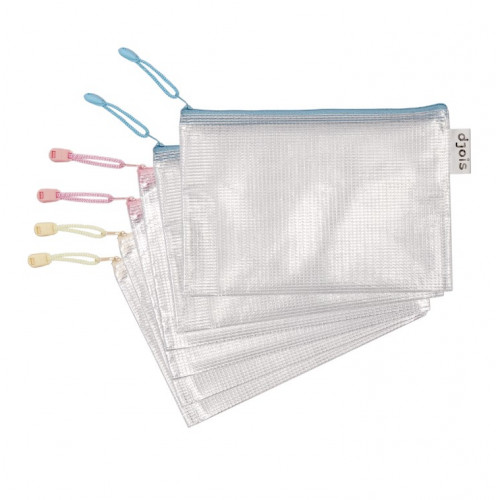 Djois Rendszerező tasak cipzáras 210x150mm A5 méret vegyes pasztell színek