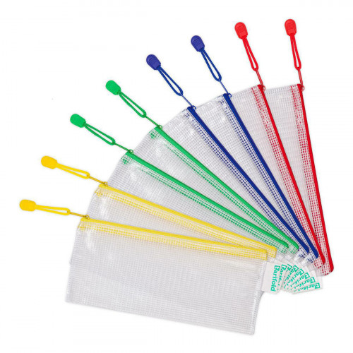 Djois Rendszerező tasak cipzáras 250x130mm DL méret vegyes színek