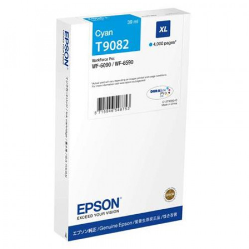 Epson T908240 Tintapatron Workforce Pro WF-6090 WF-6590 nyomtatókhoz cián 4k