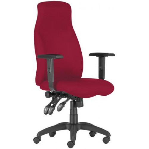 Menedzserszék szövetborítás fekete lábkereszt magas háttámla Hufo bordó