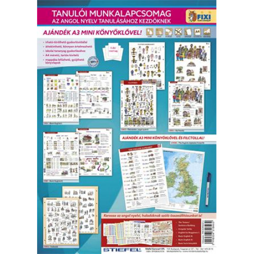 Stiefel Tanulói munkalap csomag 5 munkalap 1 alátét filc Angol nyelvtanulás