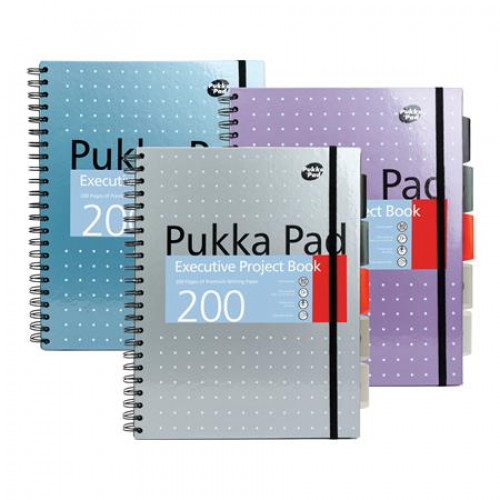 Pukka Pad Spirálfüzet A4+ vonalas 100lap Metallic Project Book vegyes szín