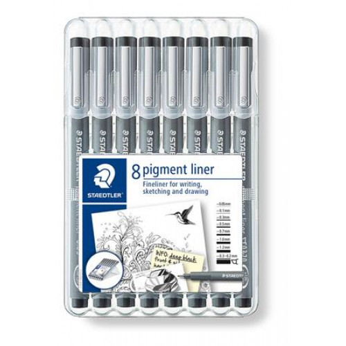 Staedtler Tusfilc készlet 8 különböző vonalvastagság Pigment liner 308 fekete