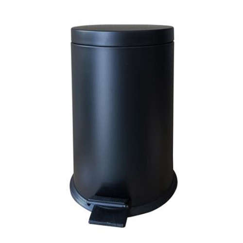 Pedálos szemetes fém 10l kivehető vödörrel fekete