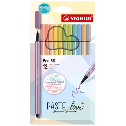 Stabilo Rostirón készlet 1mm Pen 68 Pastellove 12 különböző szín