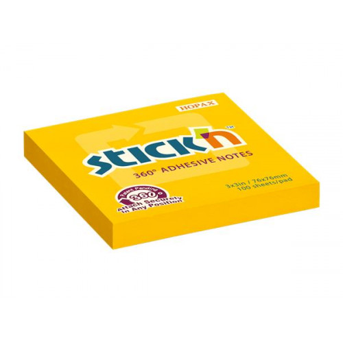 Stick N Öntapadó jegyzettömb 76x76mm 100lap 360 narancs
