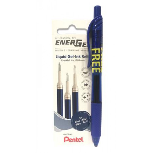Pentel Zseléstollbetét csomag 0,35mm EnerGel LR7 ajándék zseléstollal kék
