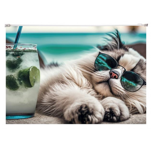 Panta Plast Irattartó tasak A4 PP cipzáras 180mikron Chillout cat