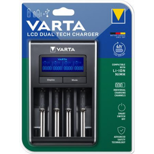 Varta Elemtöltő AA/AAA/Li-ion akku+USB akku nélkül LCD Dual Tech