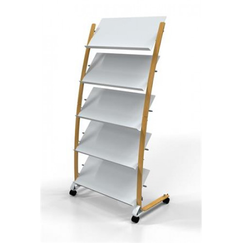 Alba Katalógustartó mobil 5x3 rekeszes fa/fehér