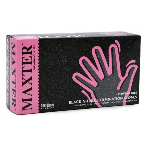 Védőkesztyű egyszer használatos nitril XL méret 100db púder nélküli fekete