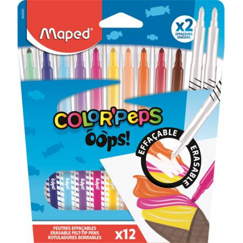 Maped Filctoll készlet 3,6mm törölhető Color`Peps Oops! 10+2 különböző szín
