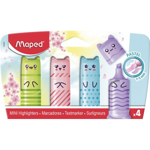 Maped Szövegkiemelő készlet 1-5mm Mini Pastel 4 különböző pasztell szín