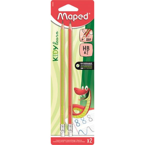 Maped Írástanuló grafitceruza radírral HB háromszögletű Kidy Learn 2 darab