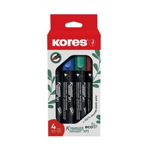 Kores Alkoholos marker készlet 3mm kúpos Eco K-Marker 4 különböző szín