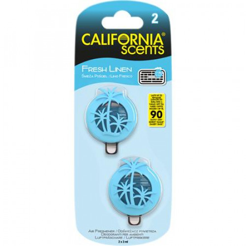 California Scents Autóillatosító mini diffúzer 2x3ml Fresh Linen