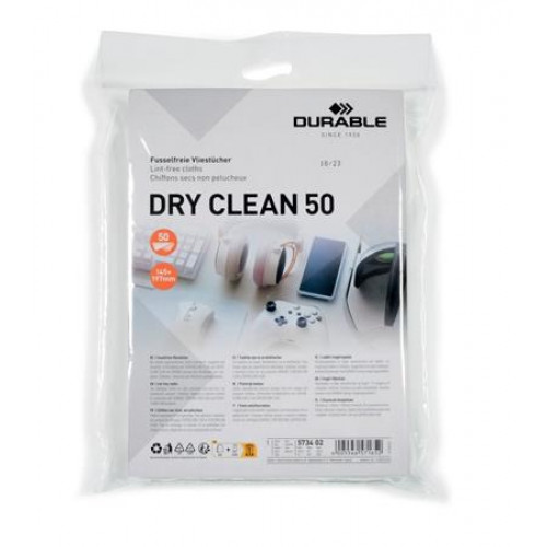 Durable Tisztítókendő képernyőhöz 50db DRY CLEAN 50 fehér