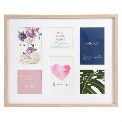 Képkeret galéria fa 3db 10x10 3db 10x15 Goldbuch Verona natúr