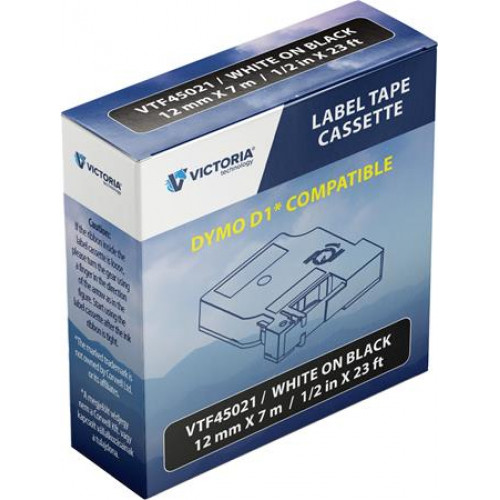 Victoria Technology Feliratozógép szalag 12mmx7m fekete-fehér