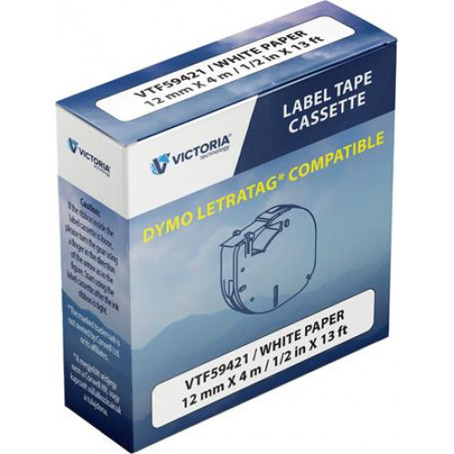 Victoria Technology Feliratozógép szalag papír 12mmx4m fehér