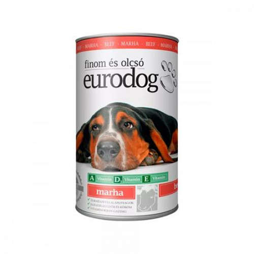 Eurodog Kutyaeledel konzerv 1240g marhás