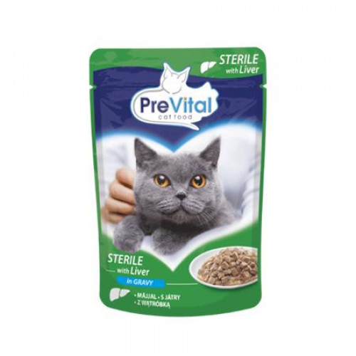 Prevital Macskaeledel alutasakos ivartalanított macskáknak 100g máj szószban