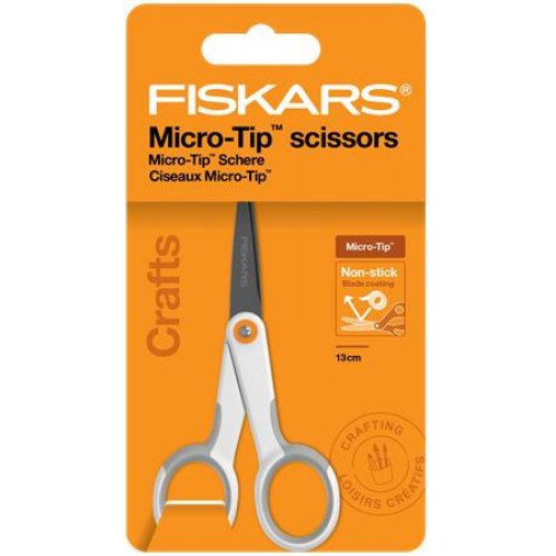 Fiskars Olló általános tapadásmentes 13cm MicroTip Titanium fehér