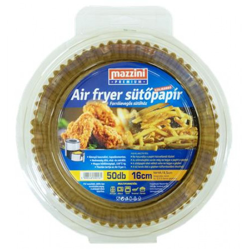 Mazzini Sütőpapír szilikonos Air Fryer készülékhez kerek 16cm 50db Premium