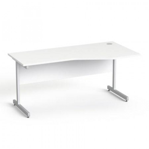 Mayah Íróasztal íves jobbos szürke fémlábbal 160x80cm Freedom SV-29 fehér