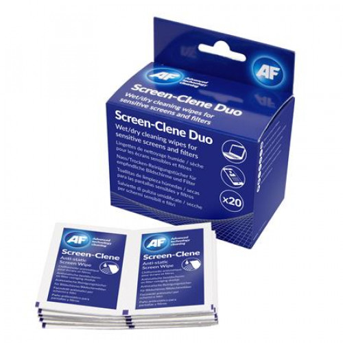 AF Tisztítókendő képernyőhöz 20db nedves-száraz kendőpár