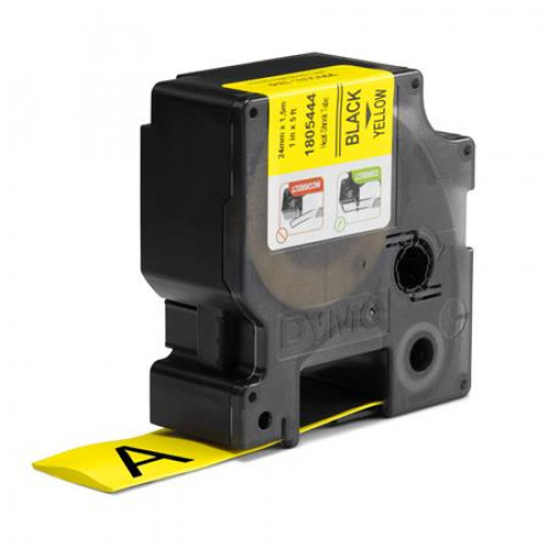 Dymo Zsugorcső feliratozógéphez 24mmx1,5m Rhino sárga-fekete