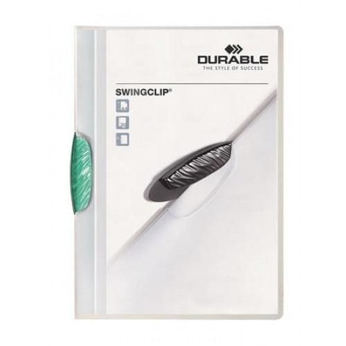 Durable Gyorsfűző klipes A4 Swingclip 30 sötétzöld