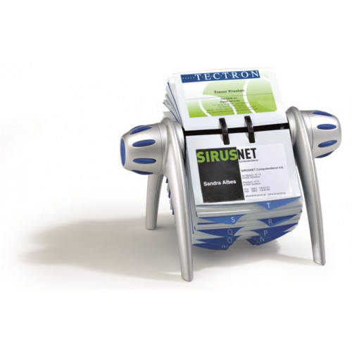 Durable Névjegykártyatartó műanyag 400db-os forgatható fekvő VISIFIX ezüst