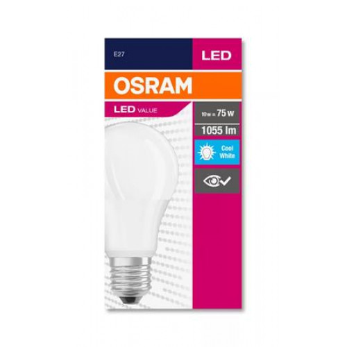 Osram LED izzó E27 gömb A60 10W 1055lm 4000K (HF) Value