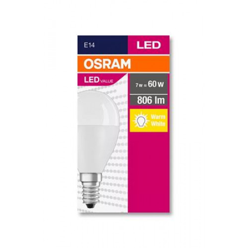 Osram LED izzó E14 kisgömb P48 8W 806lm 2700K (MF) Value