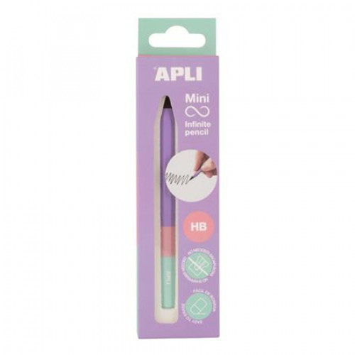 Apli Töltőceruza mini HB hatszögletű tricolor csereheggyel Infinite mályvalila