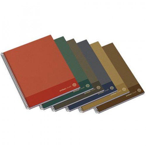 Ambar Spirálfüzet A4 kockás 100lap keményfedeles Kraft vegyes színek