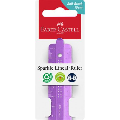 Faber-Castell Vonalzó műanyag törhetetlen 15cm Sparkle vegyes színek
