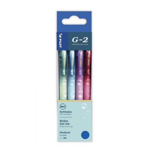 Pilot Zseléstoll készlet 0,32mm nyomógombos G-2 Bubble kék 4 különböző minta