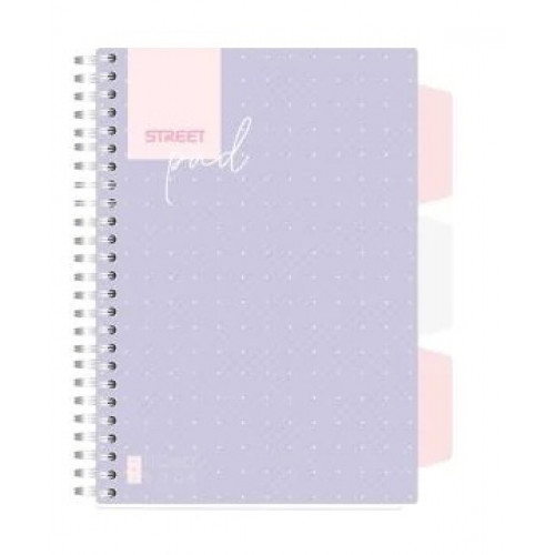 Spirálfüzet A5 vonalas 100lap regiszteres Street Pad Dots