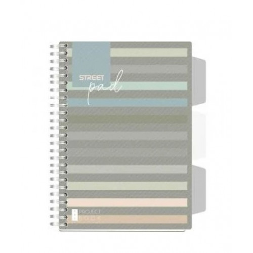 Spirálfüzet A5 kockás 100lap regiszteres Street Pad Lines