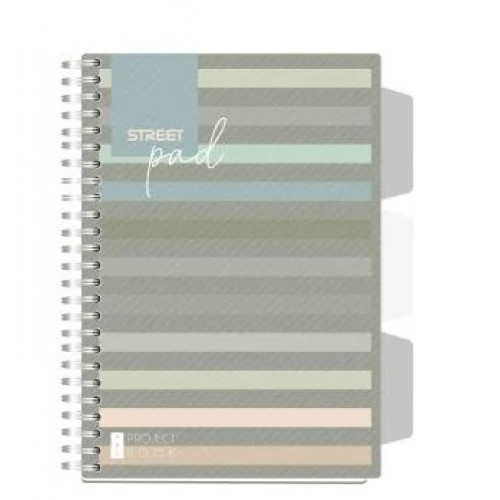 Spirálfüzet A5 vonalas 100lap regiszteres Street Pad Lines