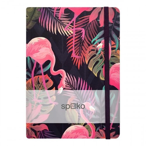 Spoko Jegyzetfüzet A5 vonalas 96lap keményfedeles Flamingo