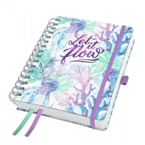 Sigel Naptár spirál A5 heti 2026 kemény borító Jolie Let it flow