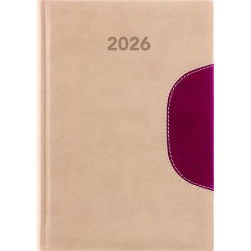 Dayliner Naptár tervező A5 napi Memphis bézs-padlizsán (2026)