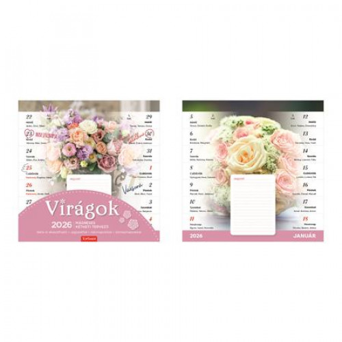 Toptimer Naptár fali mágneses kétheti virágok (2026)