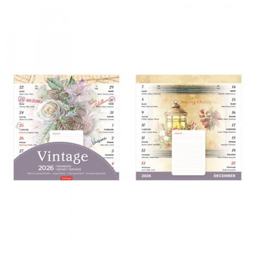 Toptimer Naptár fali mágneses kétheti vintage (2026)