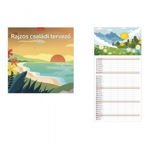 Toptimer Naptár fali Rajzos családi tervező (2026)