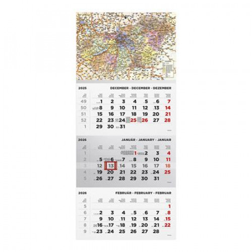 Toptimer Naptár speditőr három hónapos egy tömbős Magyarország térkép (2026)