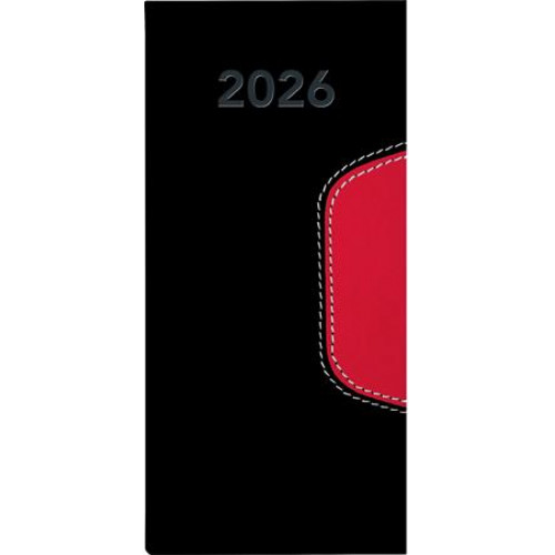 Dayliner Zsebnaptár fekvő elrendezésű Memphis fekete-piros (2026)